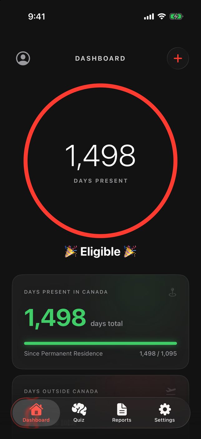Current Maple Tracker dashboard shown in English